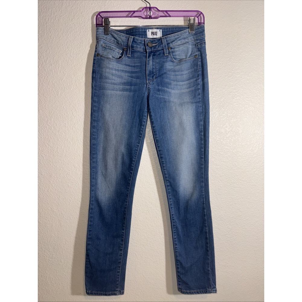 PAIGE Kylie Crop Jeans Womens 27‎ Blue Stretch Denim Made In USA 🇺🇸 Cropped
